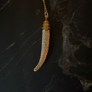 Michael Kors Pave Crystal Horn Necklace